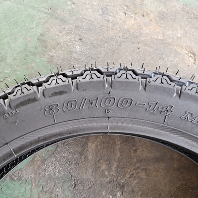 80/100-14 14 polegadas pneu sem tubo de motocicleta feito de borracha natural e aceitável OEM