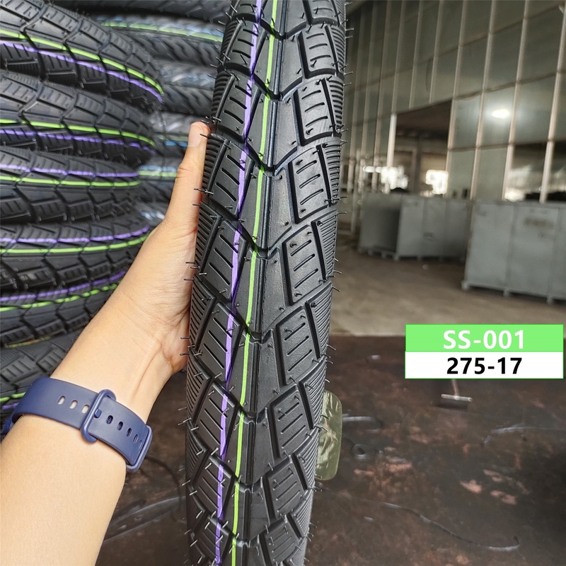 Pneus sem tubos para motocicletas Tubo 17/2.75 2.75-17 275 17 Teor de borracha 35%-45% Pneus de padrão