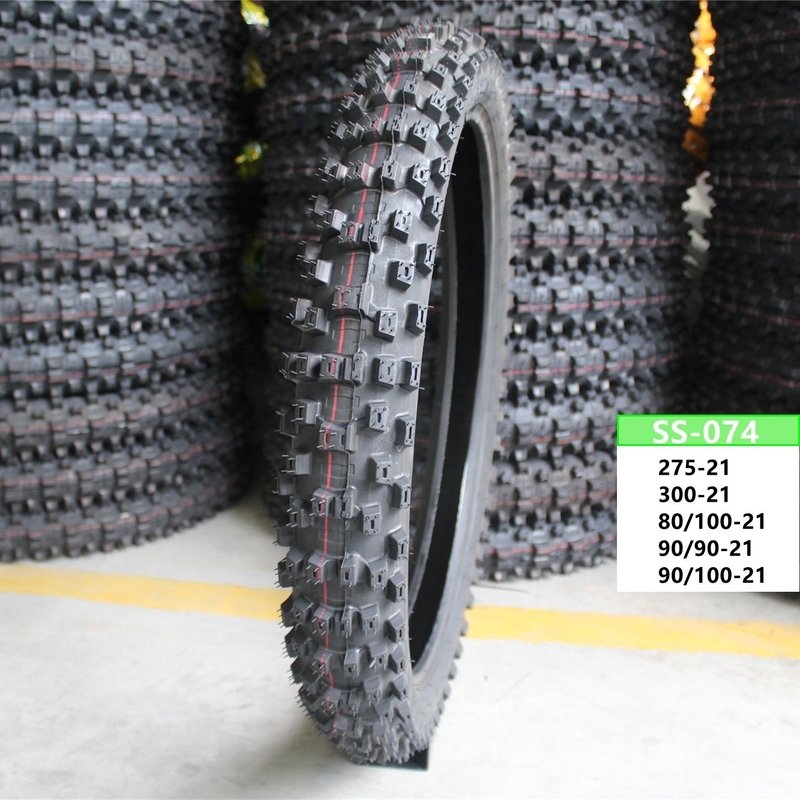 6PR/8PR Ply Rate 80/100-21 Pneus de corrida para todo-o-terreno 35%-45% Teor de borracha para bicicletas de terra